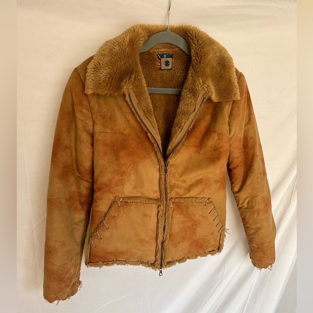 VTG RARE 80s/90s Shearling Faux Leather Jacket